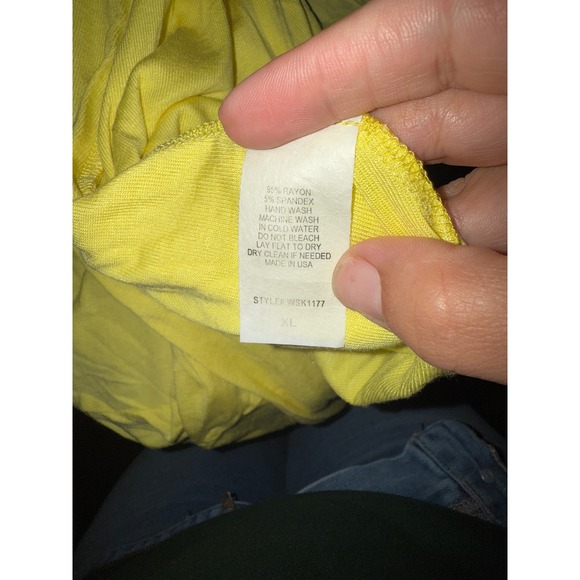 MADE BY JOHNNY XL Yellow Long Sleeve Open Front Lightweight Duster Cardigan - Picture 4 of 4